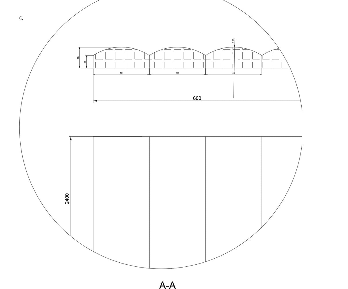 Large Ribbed MDF Panel