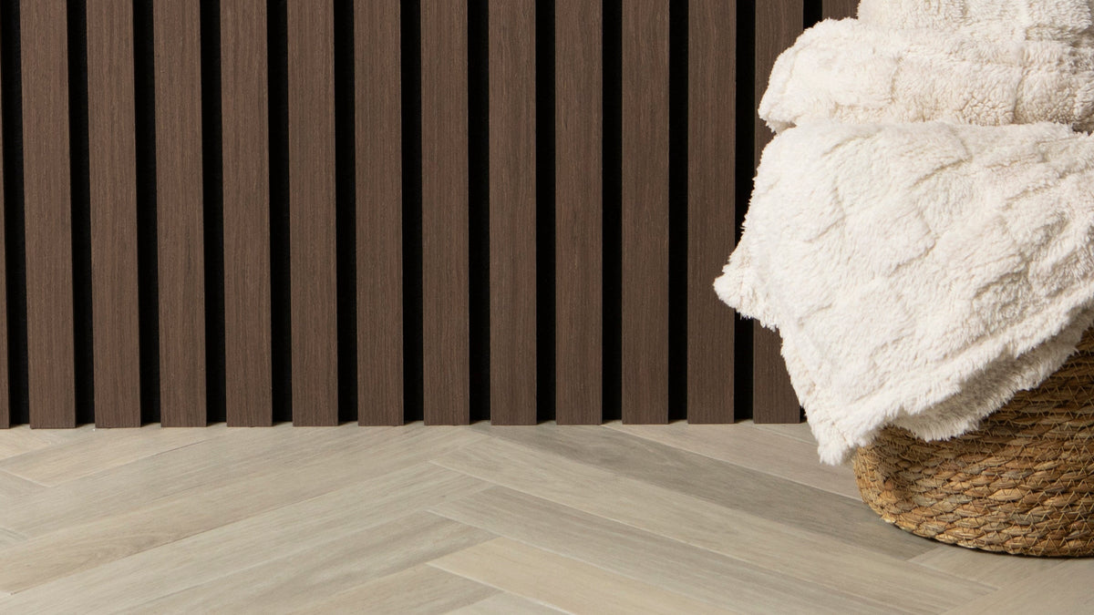 Walnut acoustic slat wall panels
